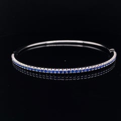 Tiffany & Co. Sapphire Bangle 18 Karat White Gold