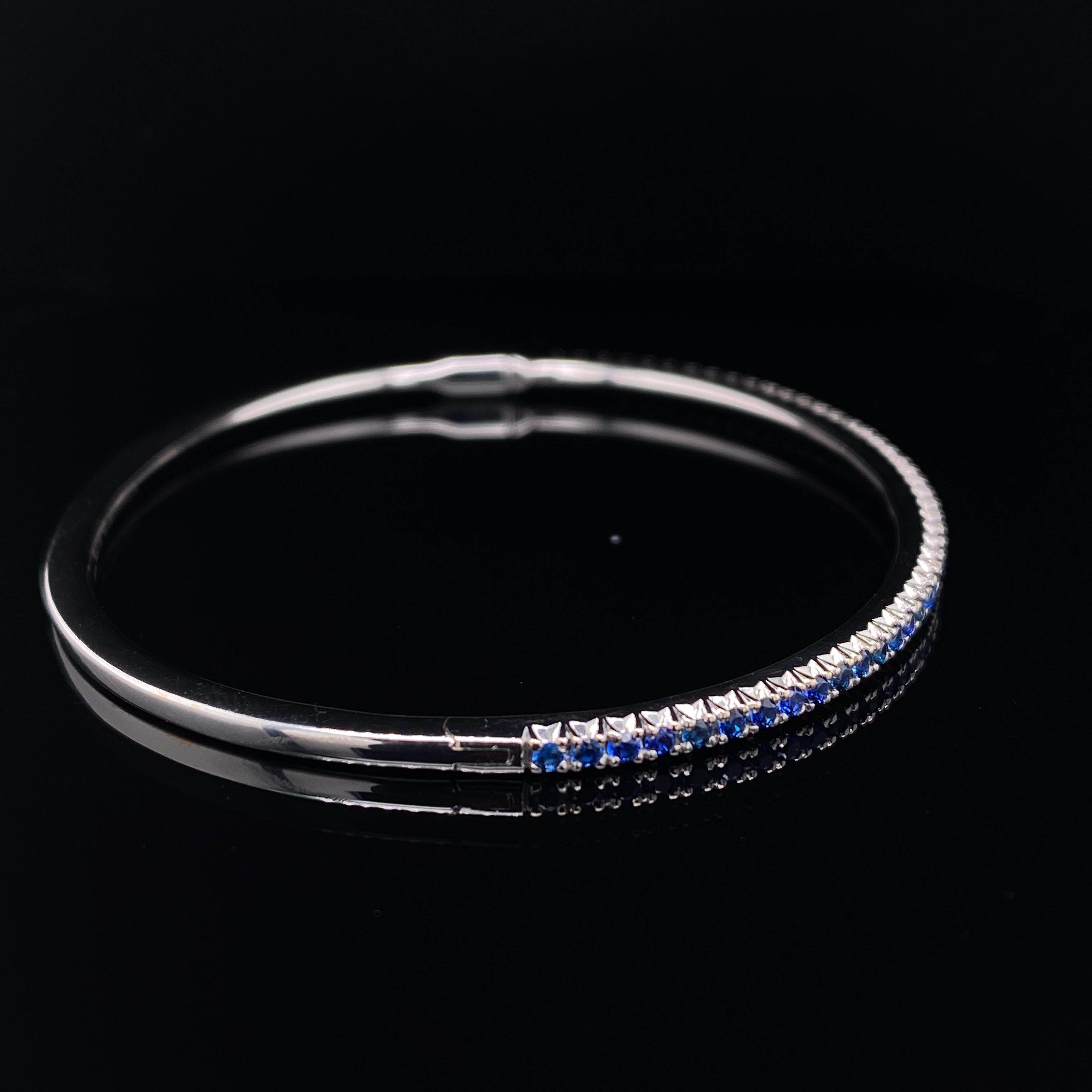 Women's Tiffany & Co. Sapphire Bangle 18 Karat White Gold