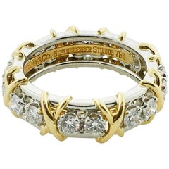 Tiffany Schlumberger 18 Karat and Platinum 16-Stone Ring