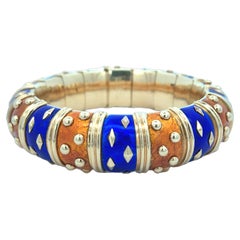 Tiffany Schlumberger, 18 Karat Gold Emaille-Armreif