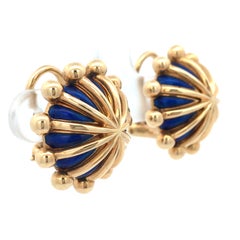 Tiffany Schlumberger, 18K Gold Enamel Umbrella Earclips