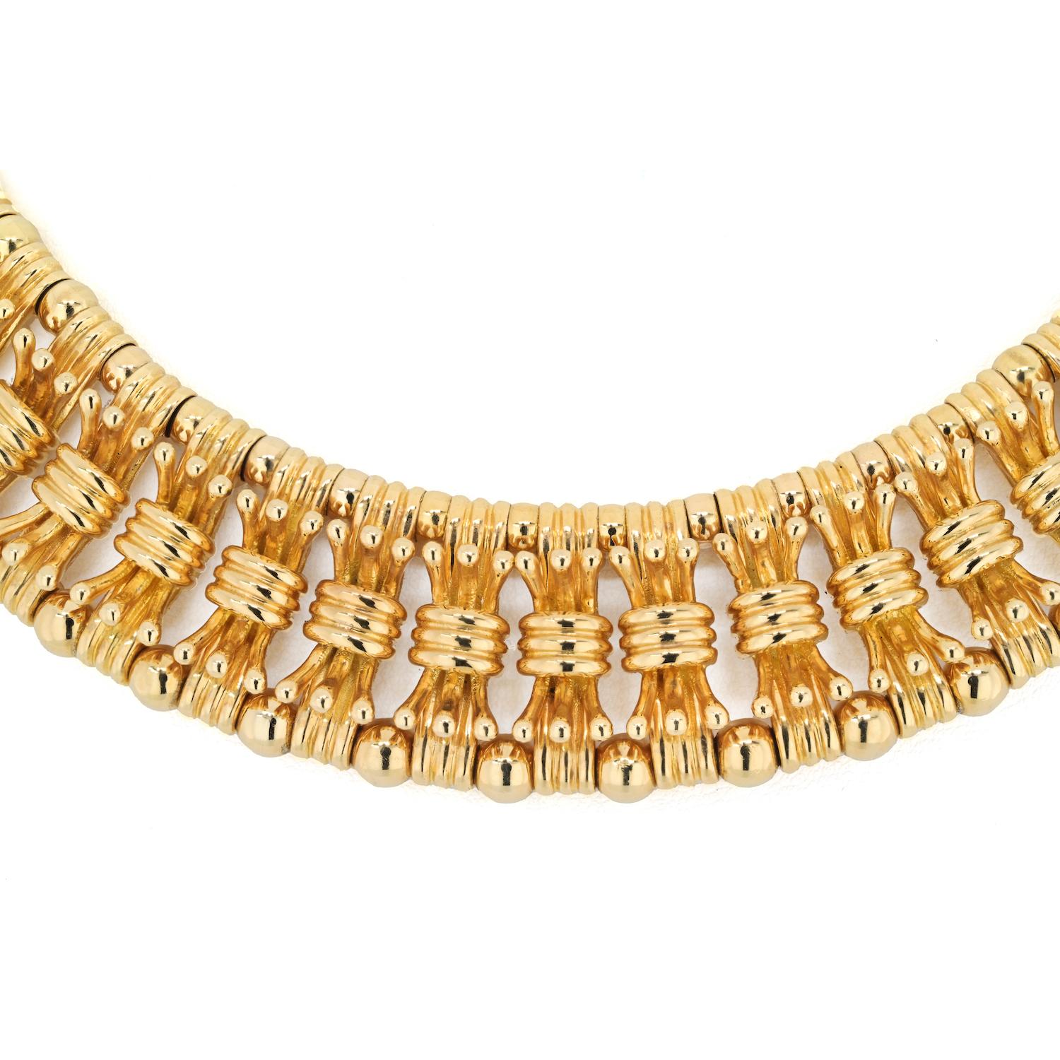 Modern Tiffany, Schlumberger 18K Yellow Gold Bowtie Link Necklace For Sale