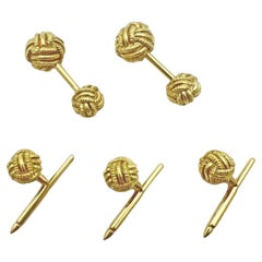 Tiffany Schlumberger Set de gemelos con nudo de cuerda en oro amarillo de 18k