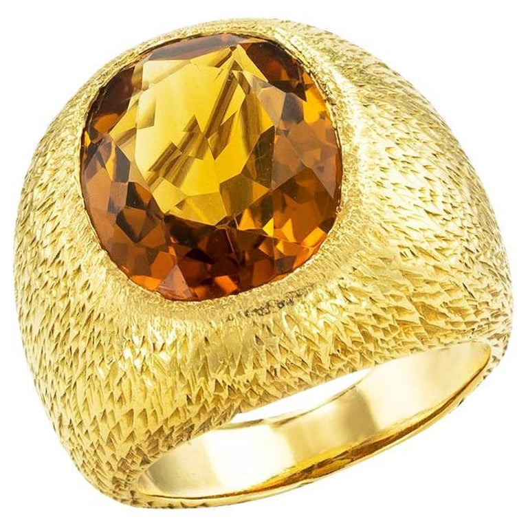 Tiffany Schlumberger Citrine Yellow Gold Ring at 1stDibs