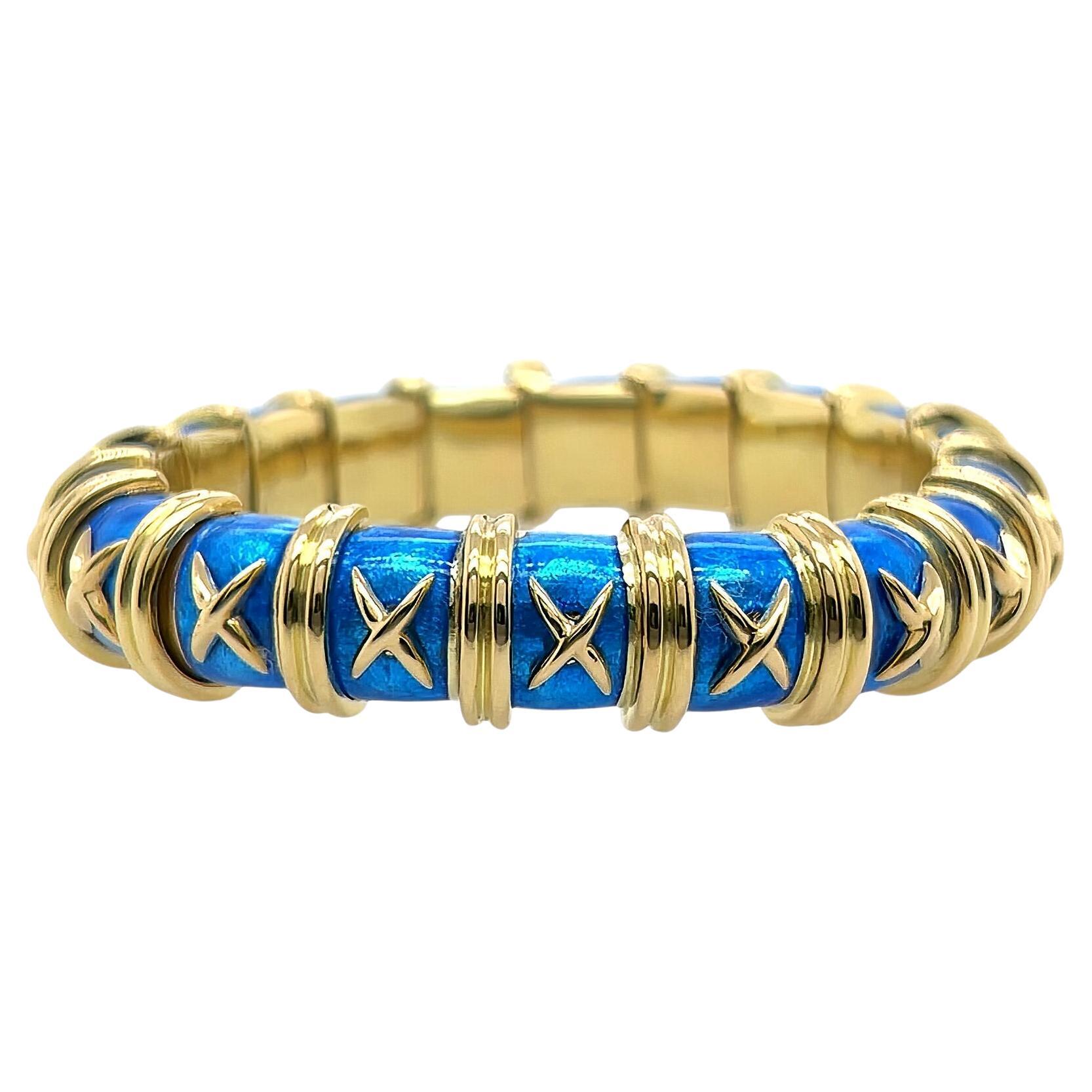 TIFFANY SCHLUMBERGER Pulsera "Croisillon" Esmalte Azul