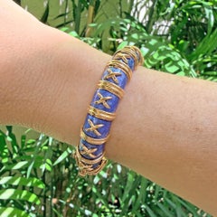 Tiffany Schlumberger Croisillon Periwinkle Blue Enamel Bangle