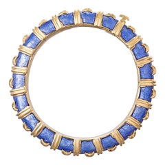 Tiffany Schlumberger Croisillon Periwinkle Blue Enamel Bangle