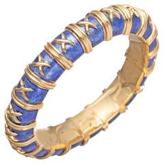 Tiffany Schlumberger Croisillon Periwinkle Blue Enamel Bangle