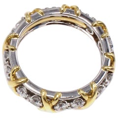 Tiffany-Schlumberger Diamond Platinum 18 Karat X-Design Eternity Band
