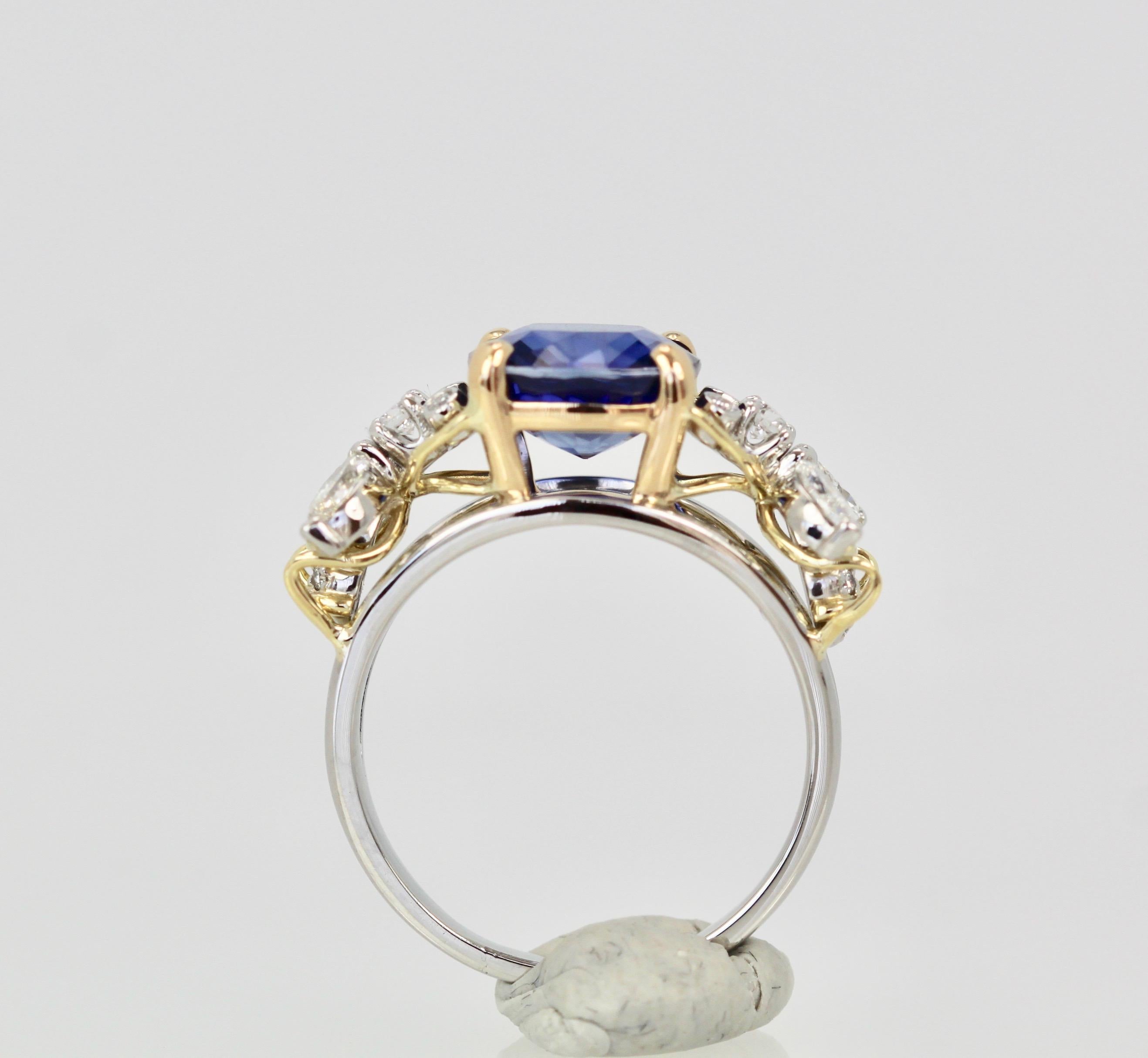 Artisan Tiffany & Co. Schlumberger Double Bee Ring with Blue Sapphire Diamonds