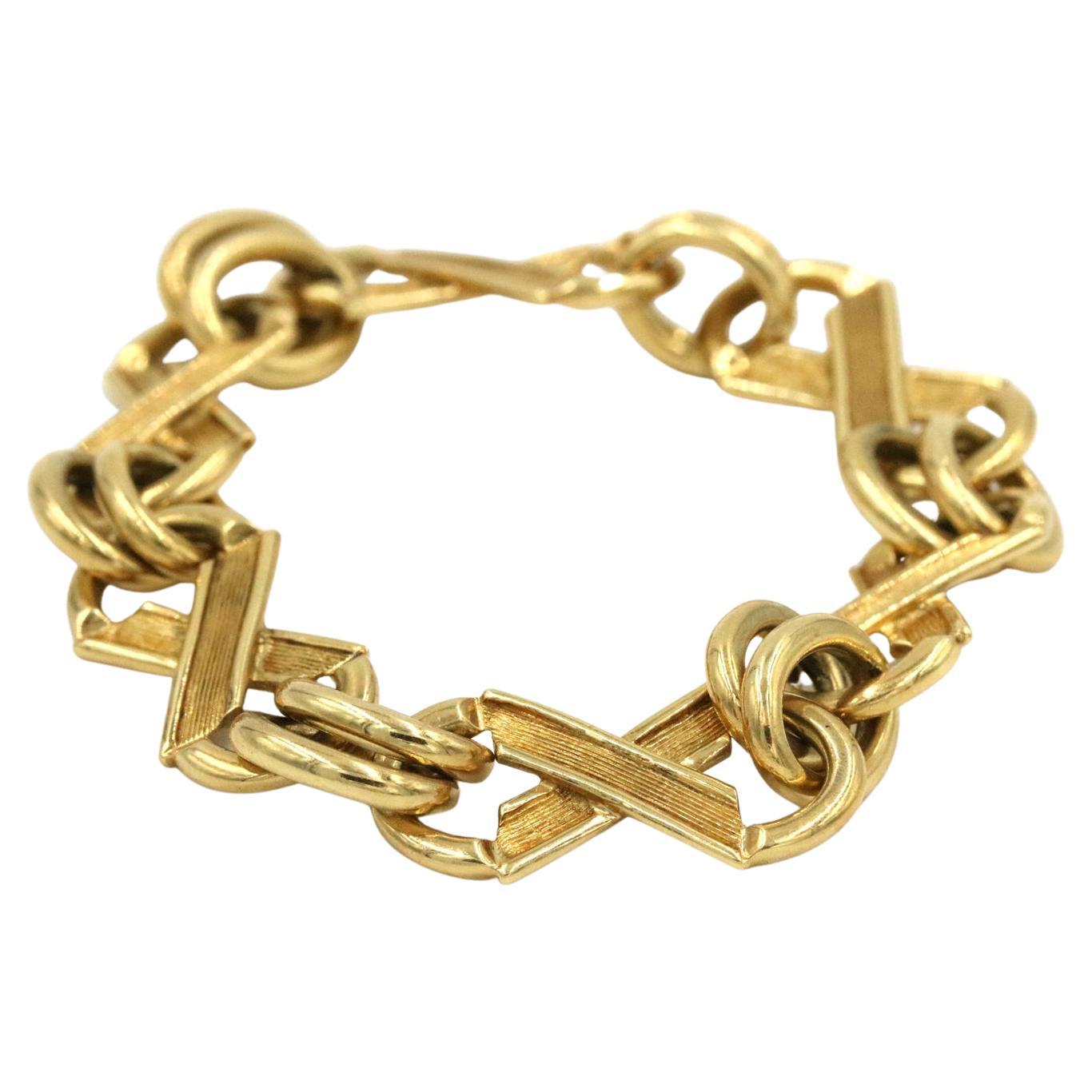 Tiffany Schlumberger Fancy Link Bracelet in 18K Yellow Gold For Sale