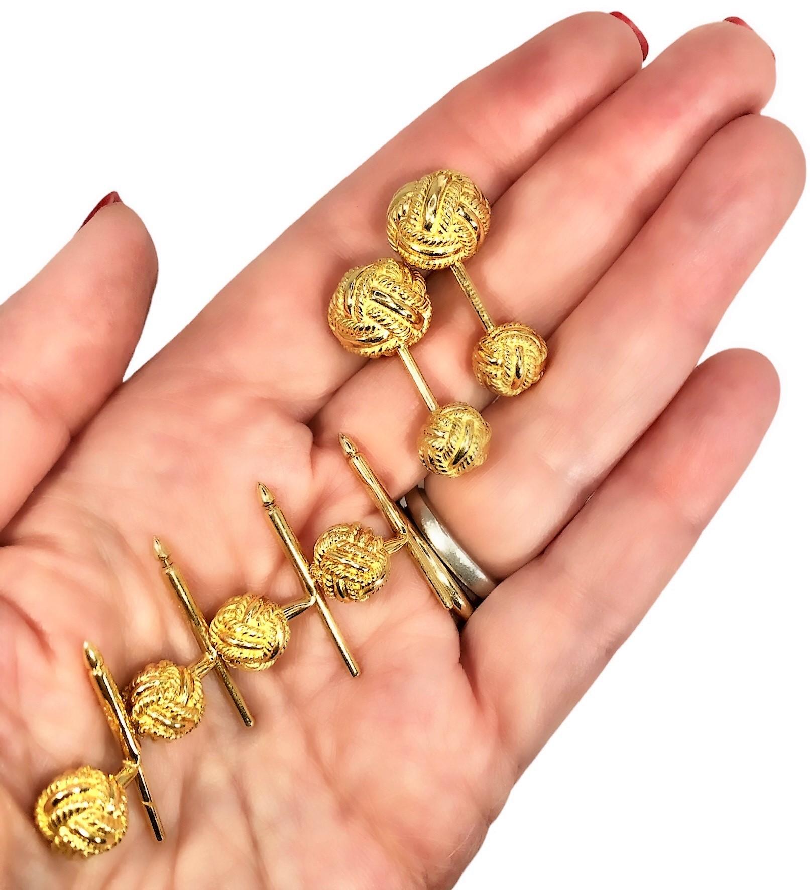 Tiffany & Co. Schlumberger Four Button 18k Yellow Gold Stud Set 2