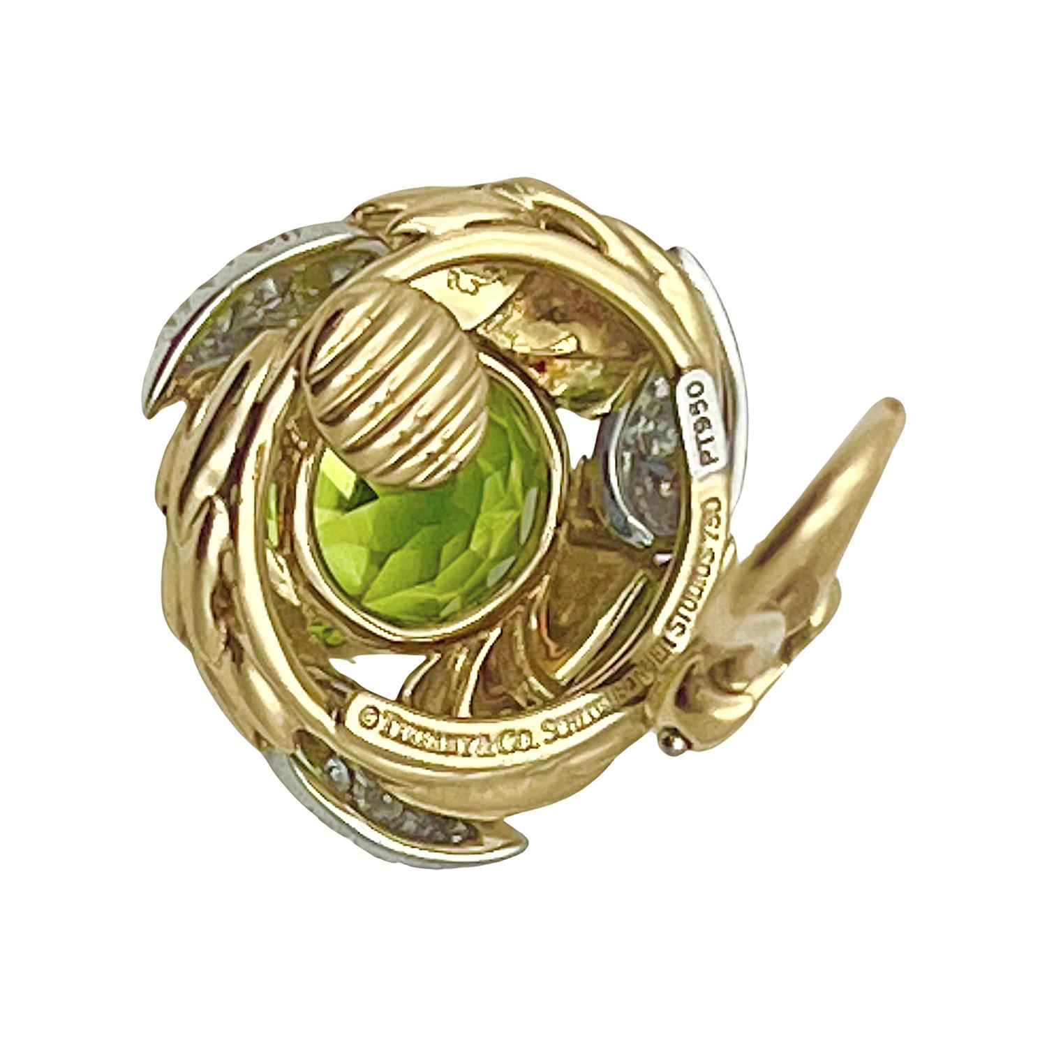 Women's Tiffany Schlumberger Peridot Diamond Clip Earrings