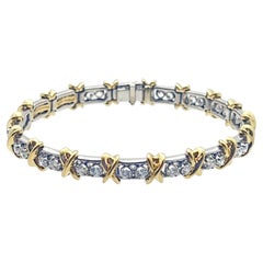 Tiffany Schlumberger Platinum Gold Diamond 36 Stone Bracelet