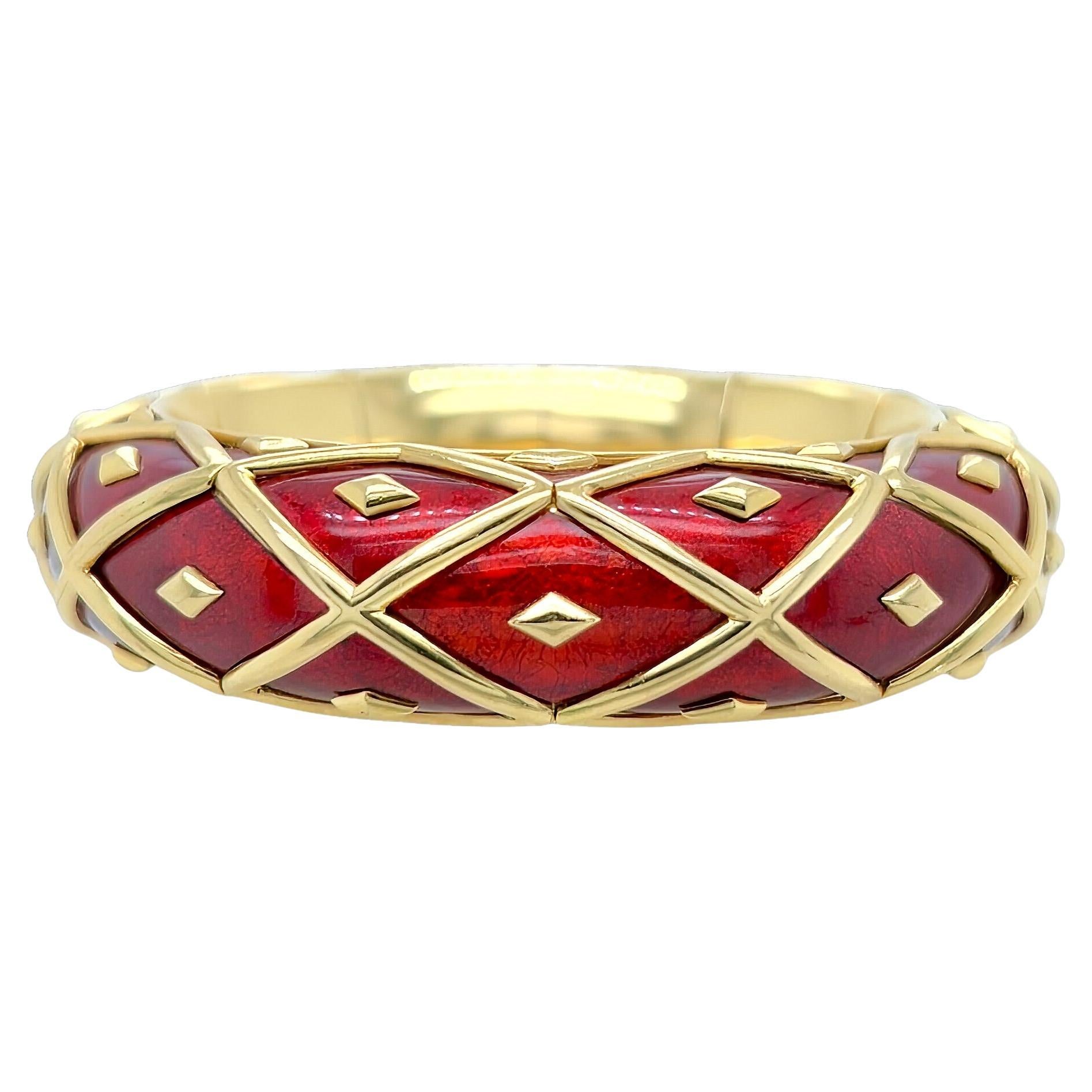 TIFFANY SCHLUMBERGER Red Enamel Lozenge Bracelet