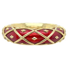 Vintage TIFFANY SCHLUMBERGER Red Enamel Lozenge Bracelet
