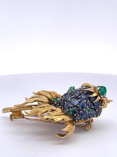 Tiffany Schlumberger Thistle Brooch Sapphires