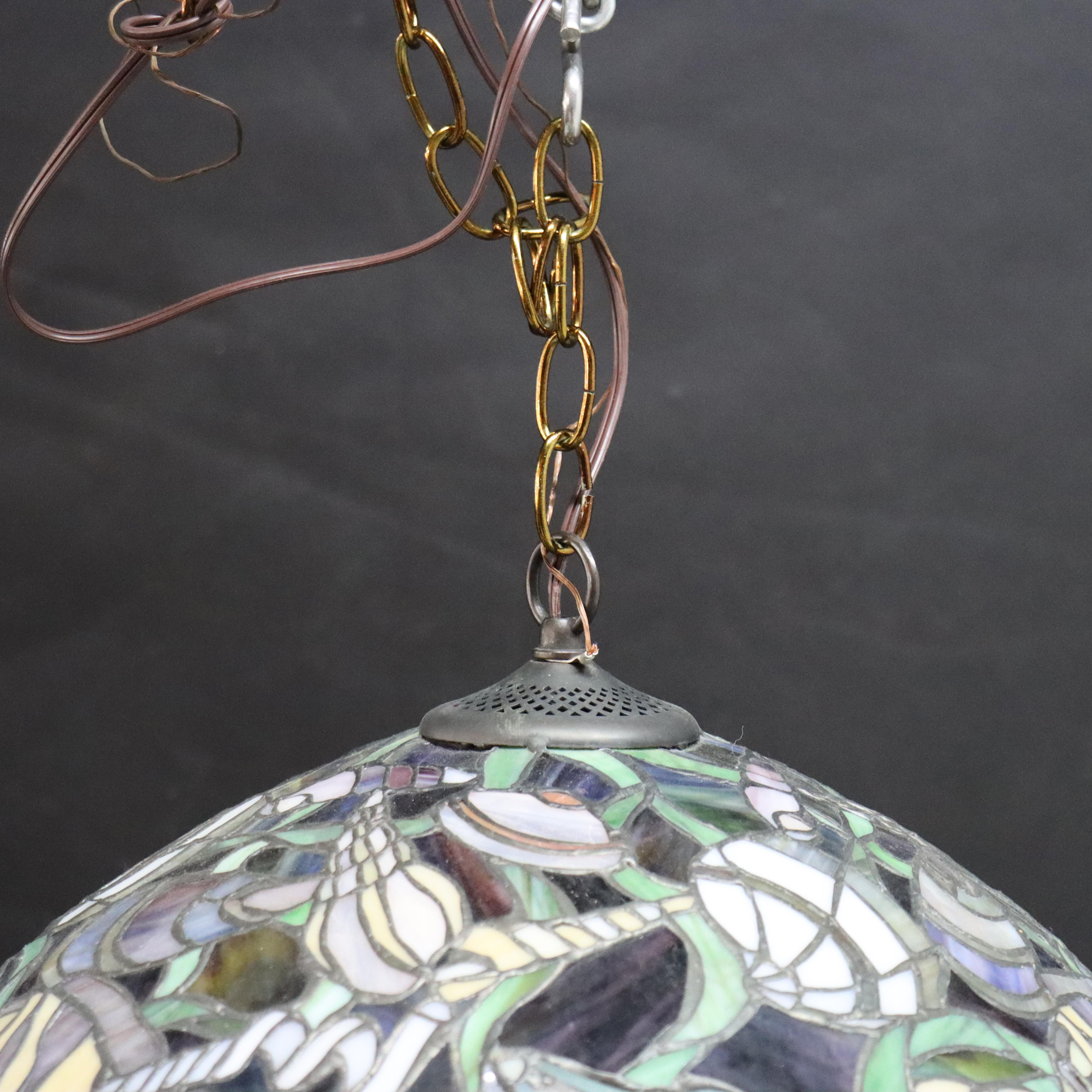 Tiffany School Blei- und Buntglas-Hängelampe mit Muscheln am Meer 20. im Angebot 2