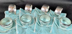 Set of 8 Tiffany & Co. Sterling Napkin Rings with Their Tiffany Blue Bags