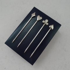 Tiffany - Set Vintage English Solid / Sterling Silver Cocktail Sticks