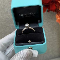 Tiffany Setting Diamond Engagement Ring 1.0ct VS2 Color F Size 52