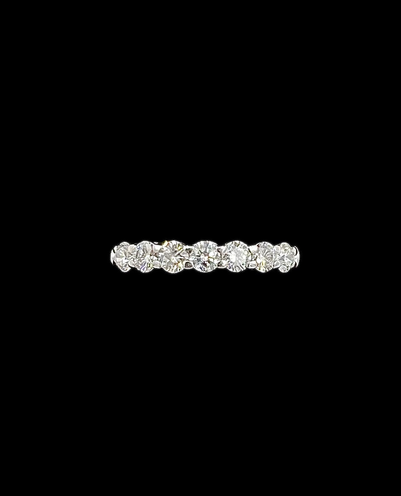 Contemporary Tiffany Seven Stone Diamond Forever Half Circle Platinum Band Ring