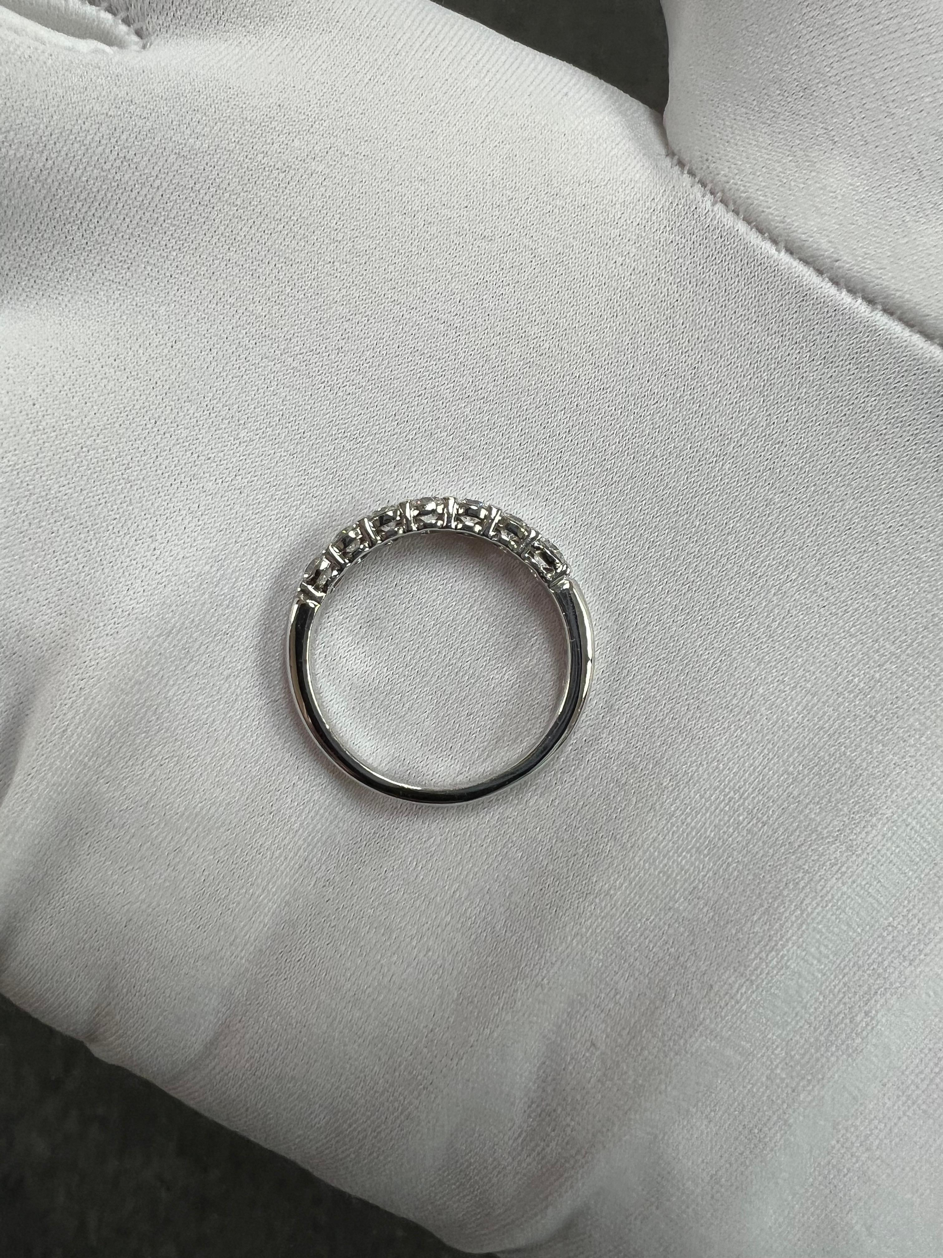 Tiffany Seven Stone Diamond Forever Half Circle Platinum Band Ring 1