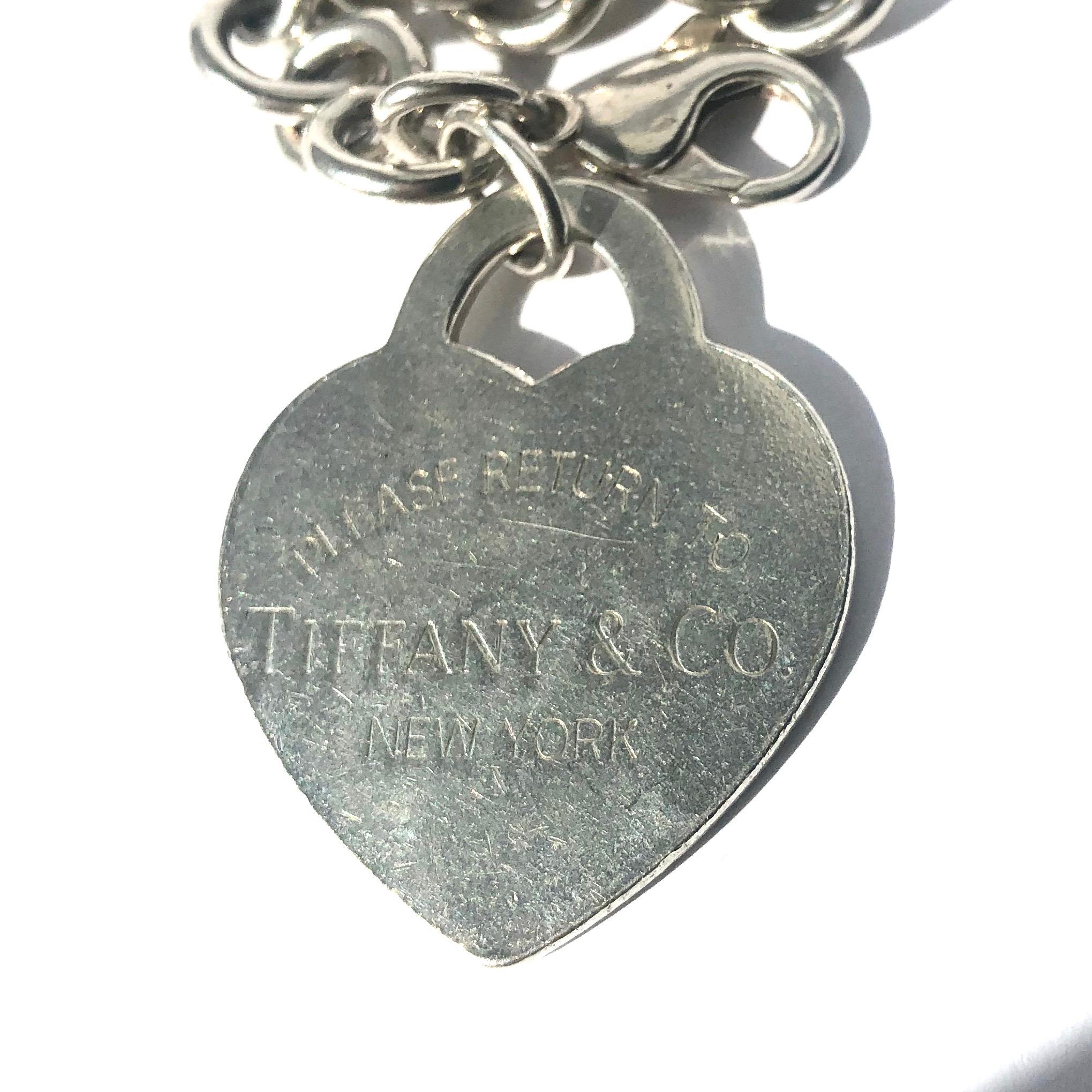 extra large tiffany heart charm bracelet