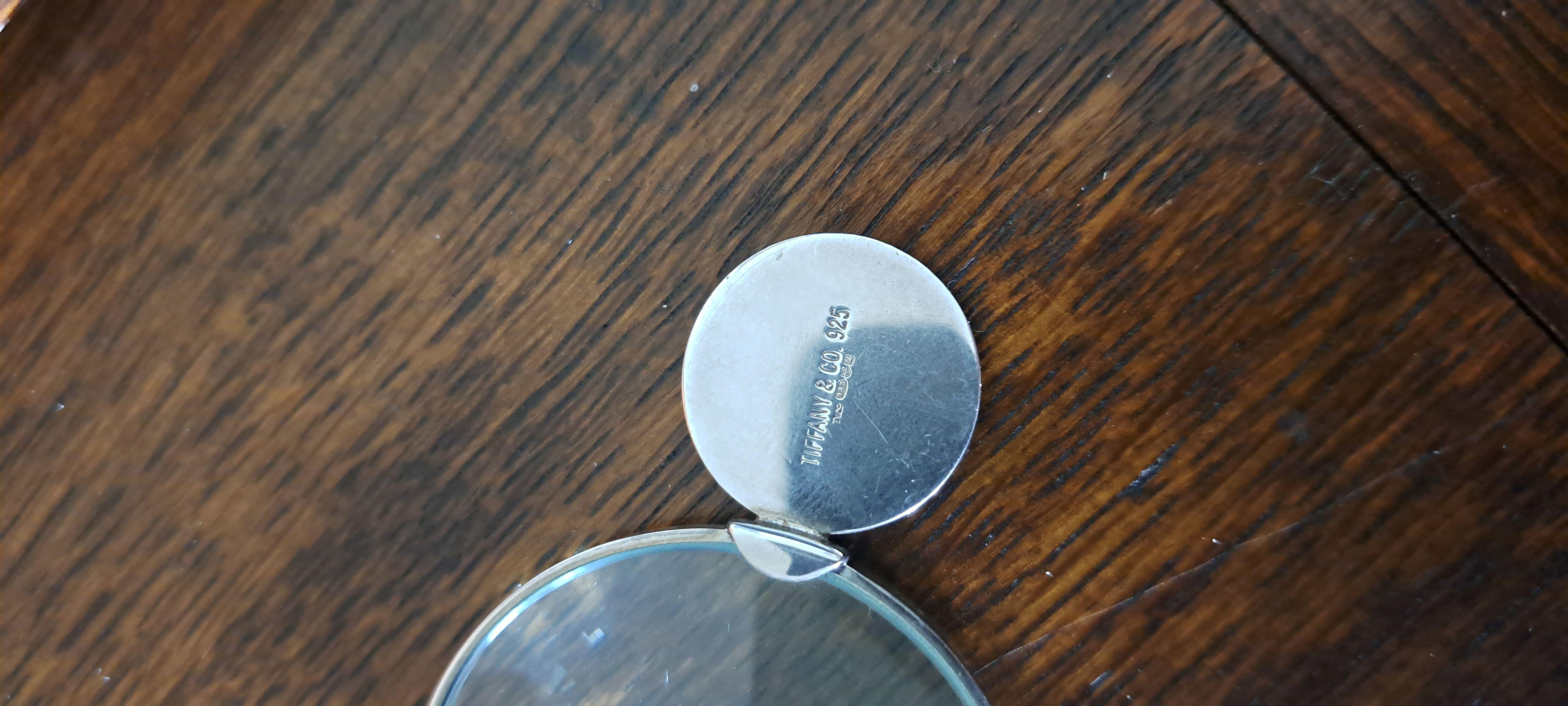 American Tiffany silver loupe  magnifying glass For Sale