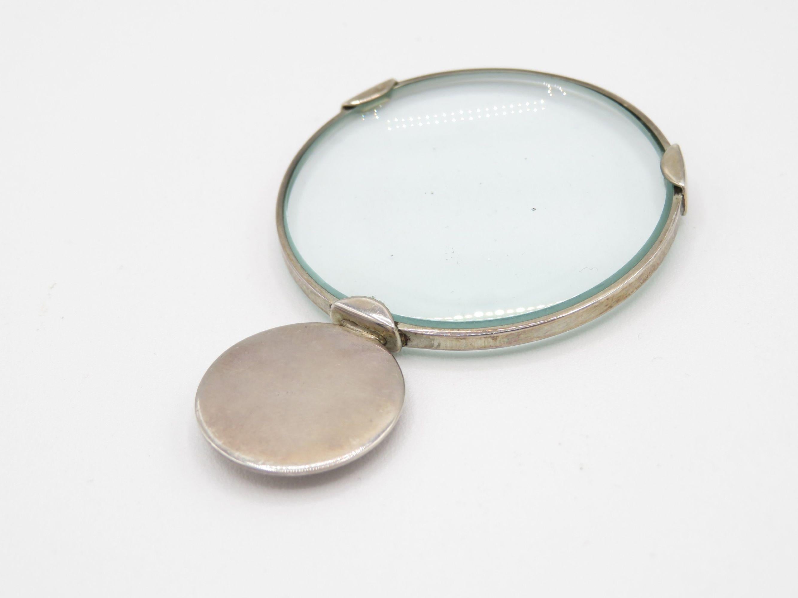 20th Century Tiffany silver loupe  magnifying glass For Sale