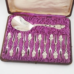 Tiffany Silver Strawberry Set London 1902
