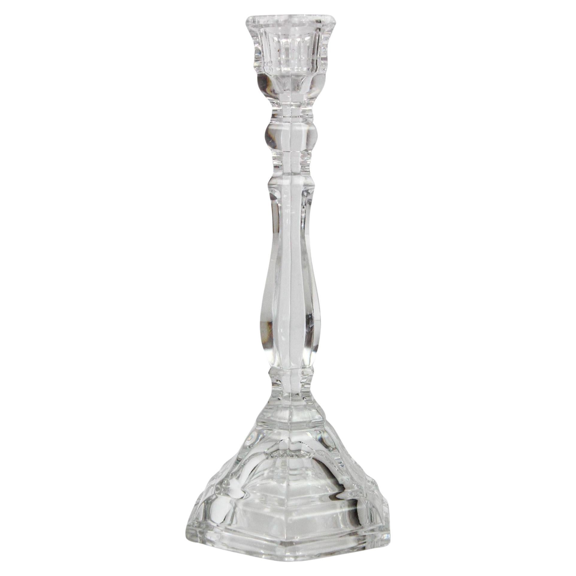 TIFFANY Single Light Crystal Candlestick 9" Tall For Sale