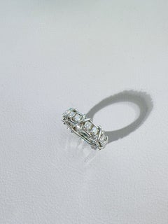 Tiffany Sixteen Stone Diamonds Platinum 950 Ring Size 54