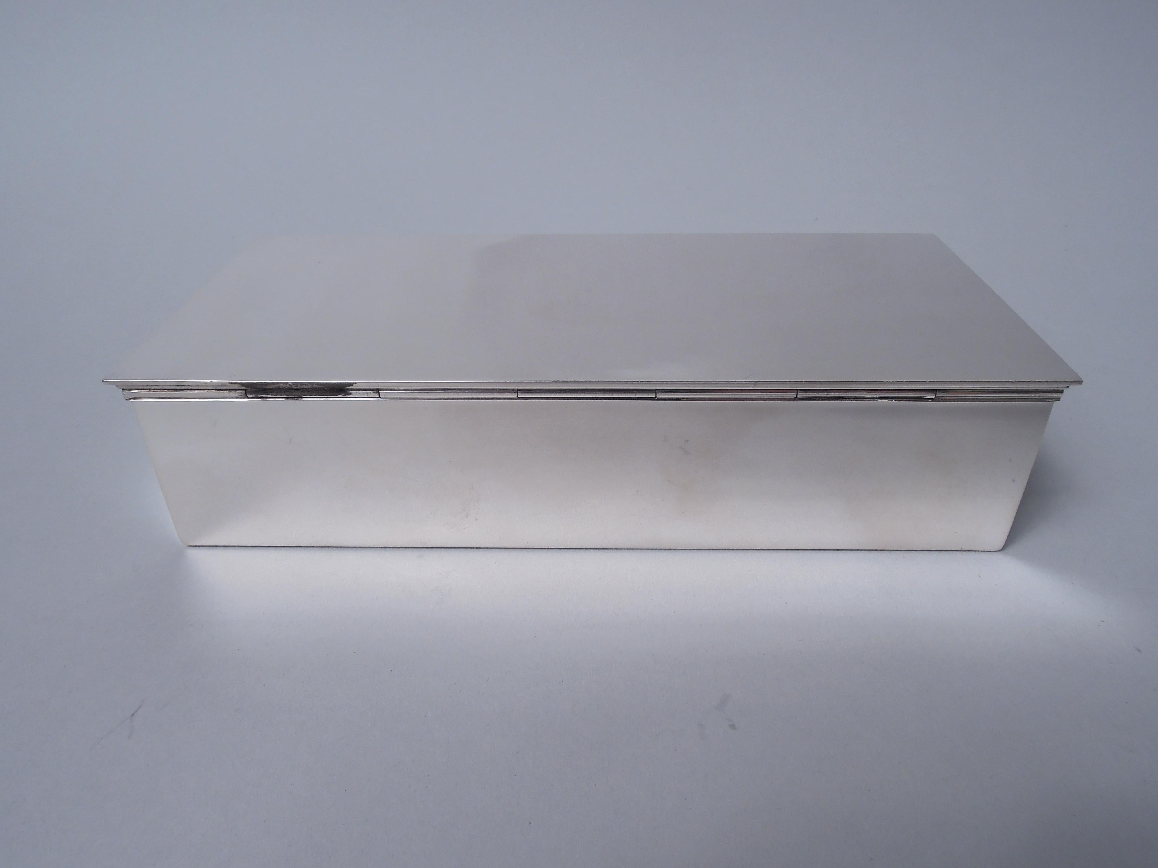 20th Century Tiffany Smart & Modern American Sterling Silver Desk Box For Sale