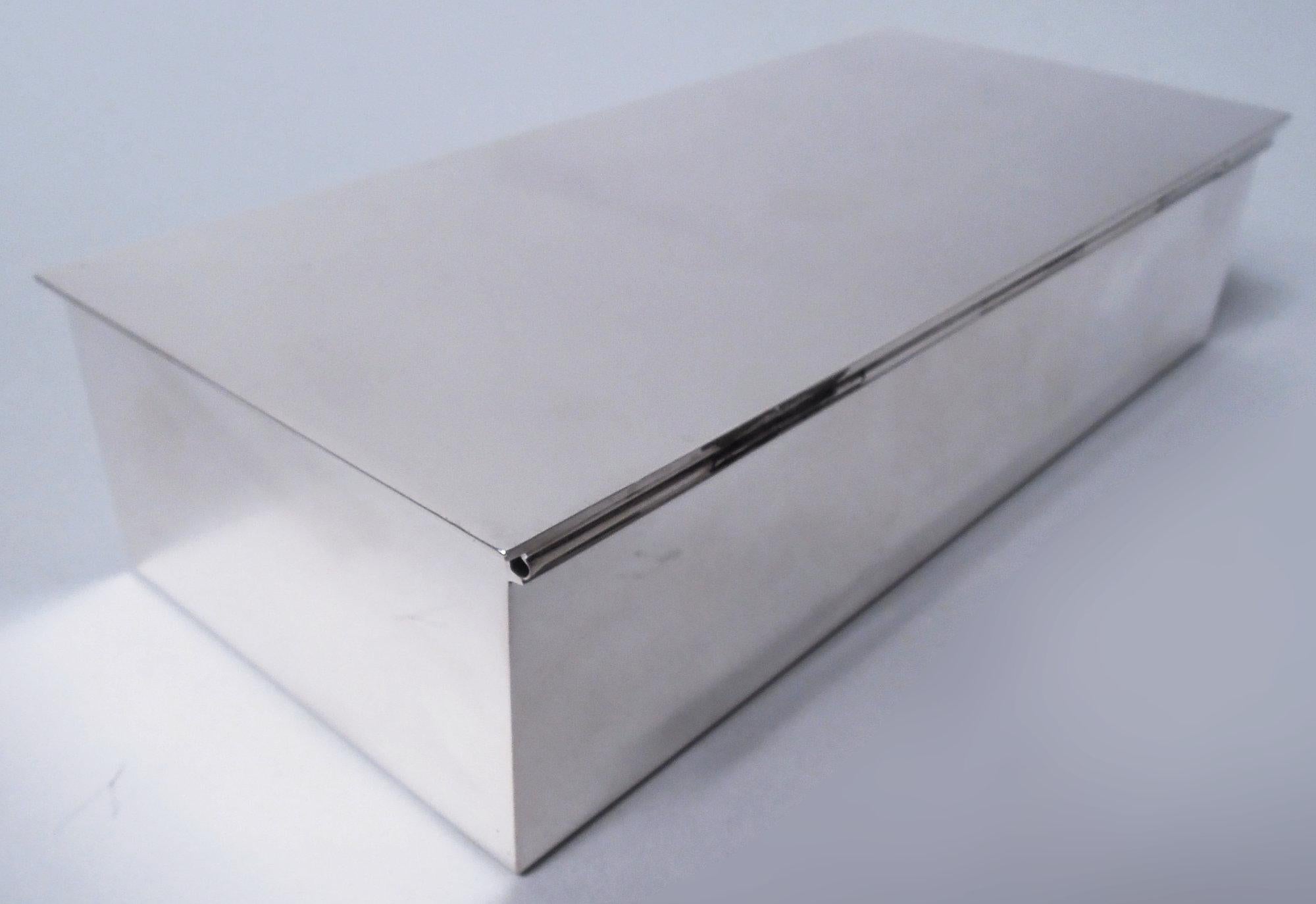 Tiffany Smart & Modern American Sterling Silver Desk Box For Sale 2