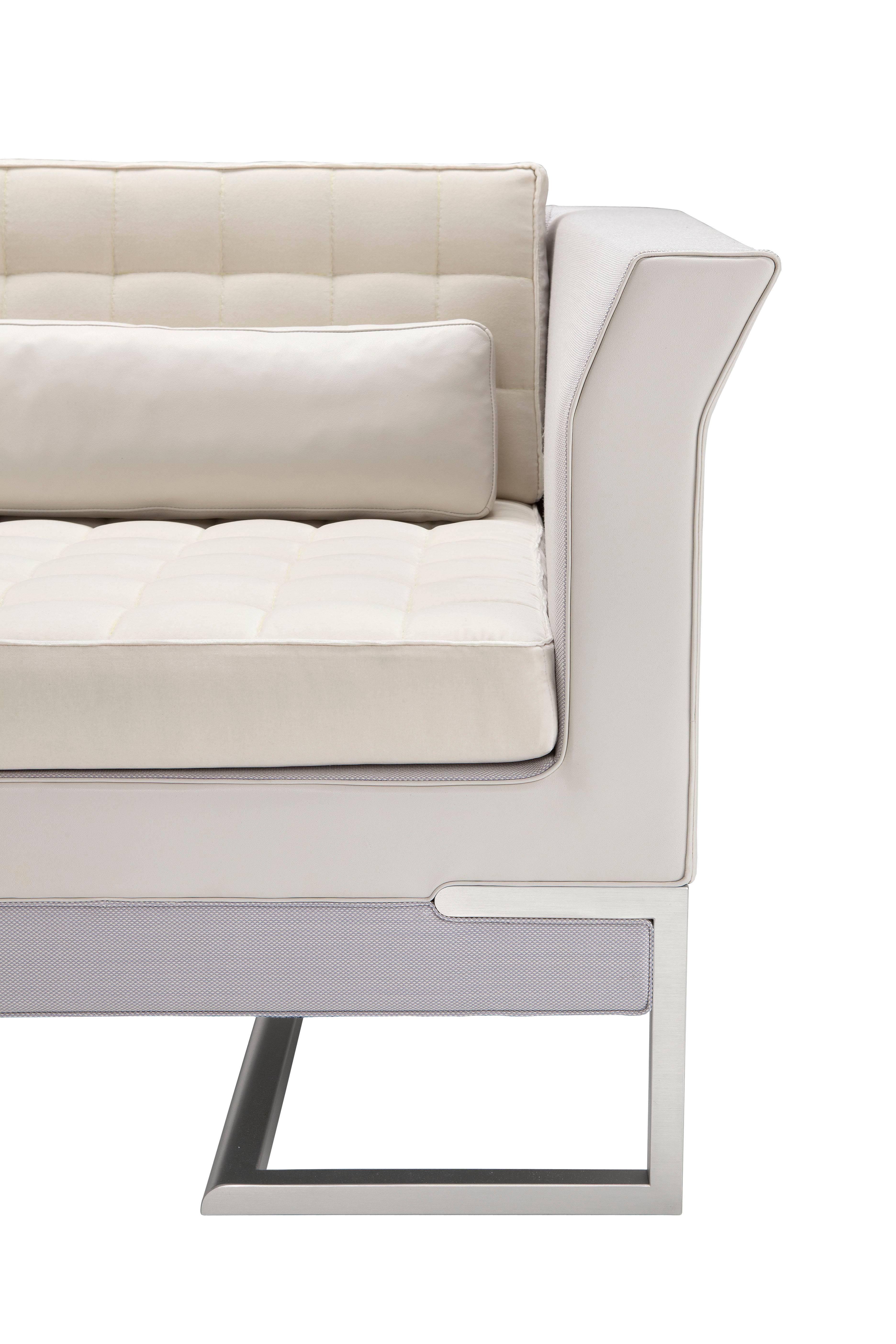 Modern Tiffany Sofa in Ivory by Luca Scacchetti For Sale