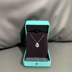 Tiffany Soleste Aquamarine and Diamond Pendant 1.25ct Platinum