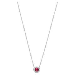 Tiffany Soleste pendant in Platinum with a Ruby and Diamonds