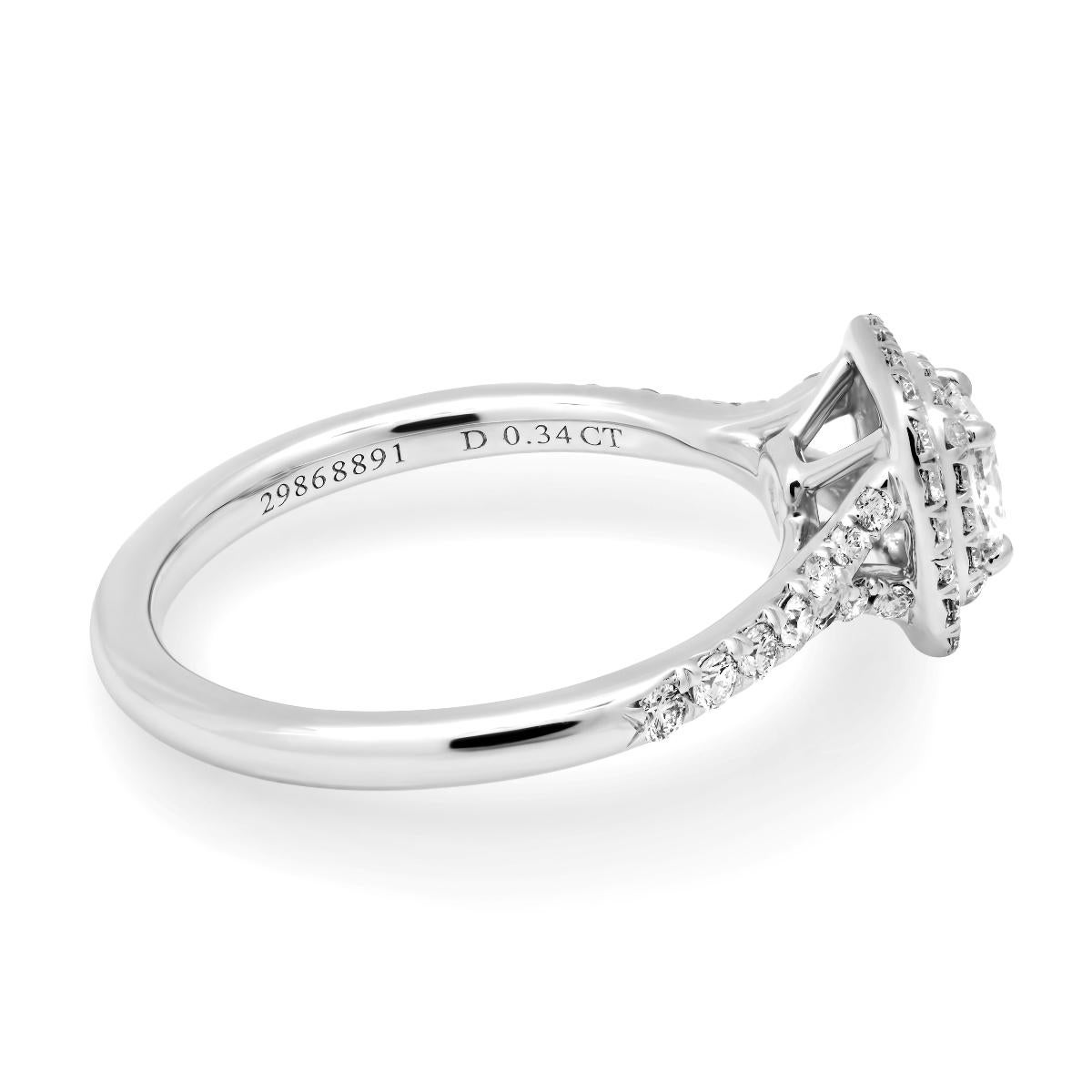 TIFFANY Soleste Verlobungsring aus Platin mit 34 Karat Diamanten im Kissenschliff und doppeltem Halo, 6 im Angebot 1