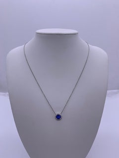 Tiffany Soleste Sapphire & Diamond Pendant Necklace