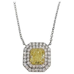 Tiffany Soleste Pendentif en platine et diamant jaune