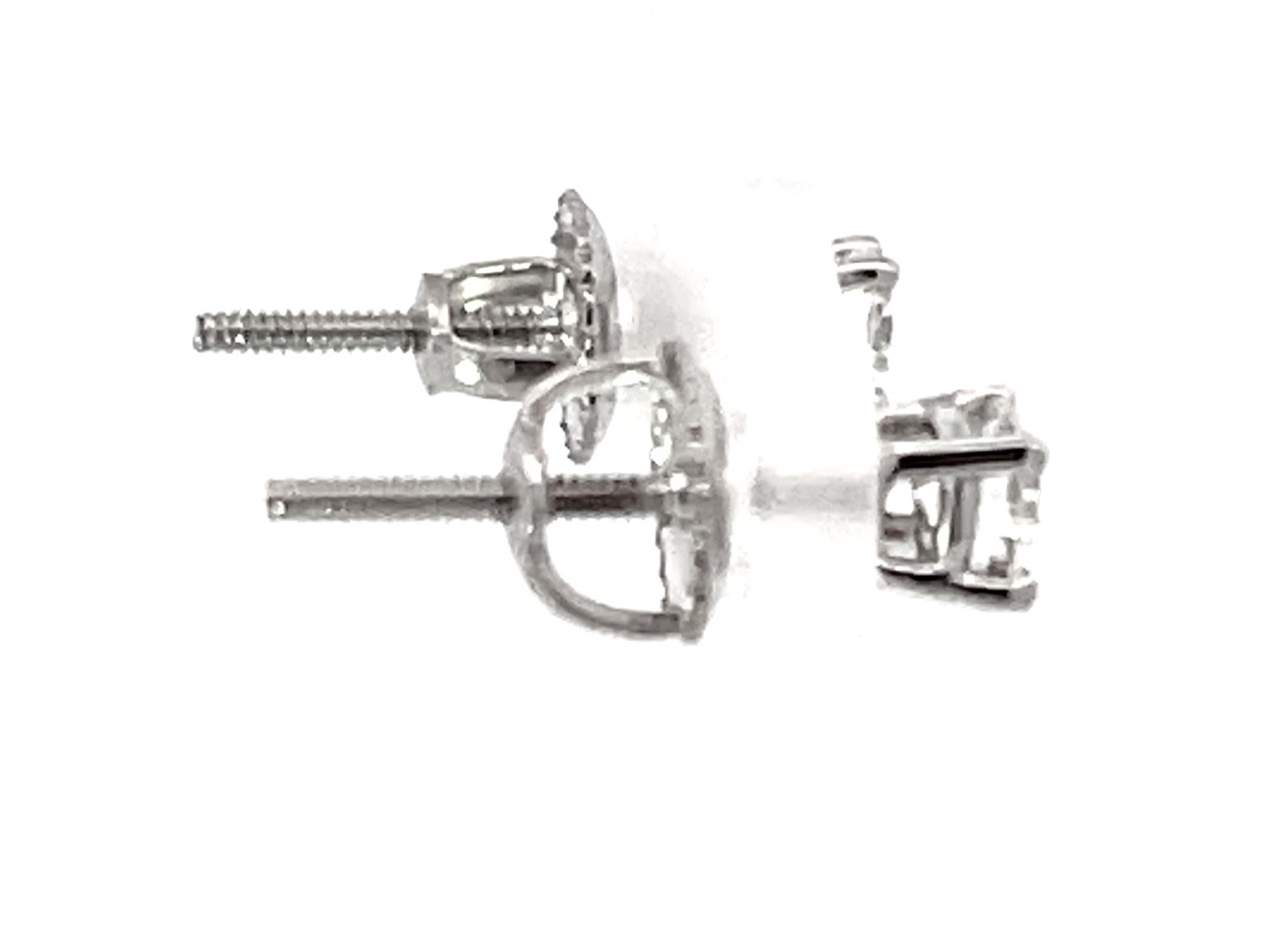 Brilliant Cut Tiffany & Co. Solitaire Diamond Stud Earrings in Platinum 0.31 Ct