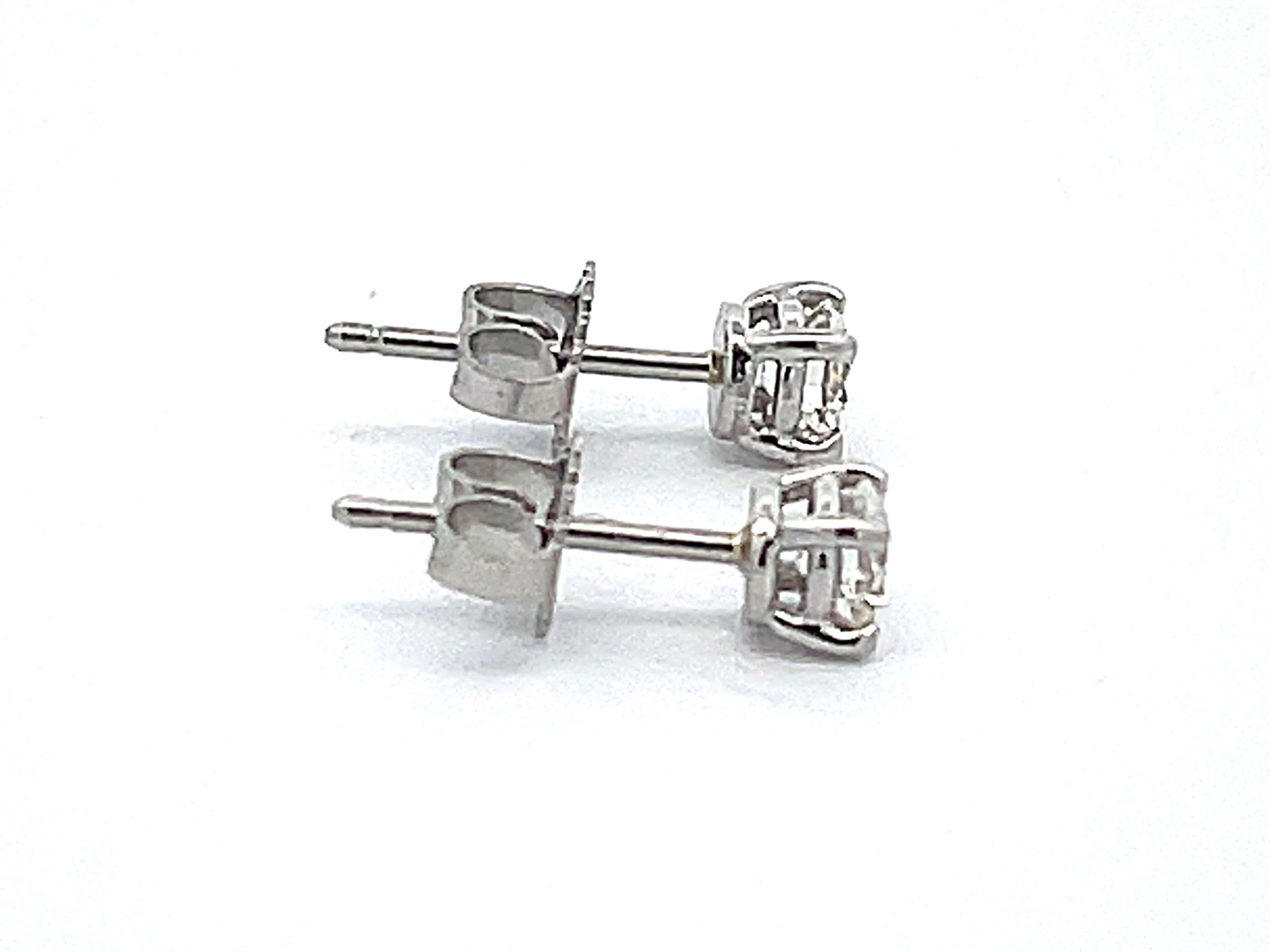Women's Tiffany Solitaire Diamond Stud Earrings in Platinum 0.58 ct