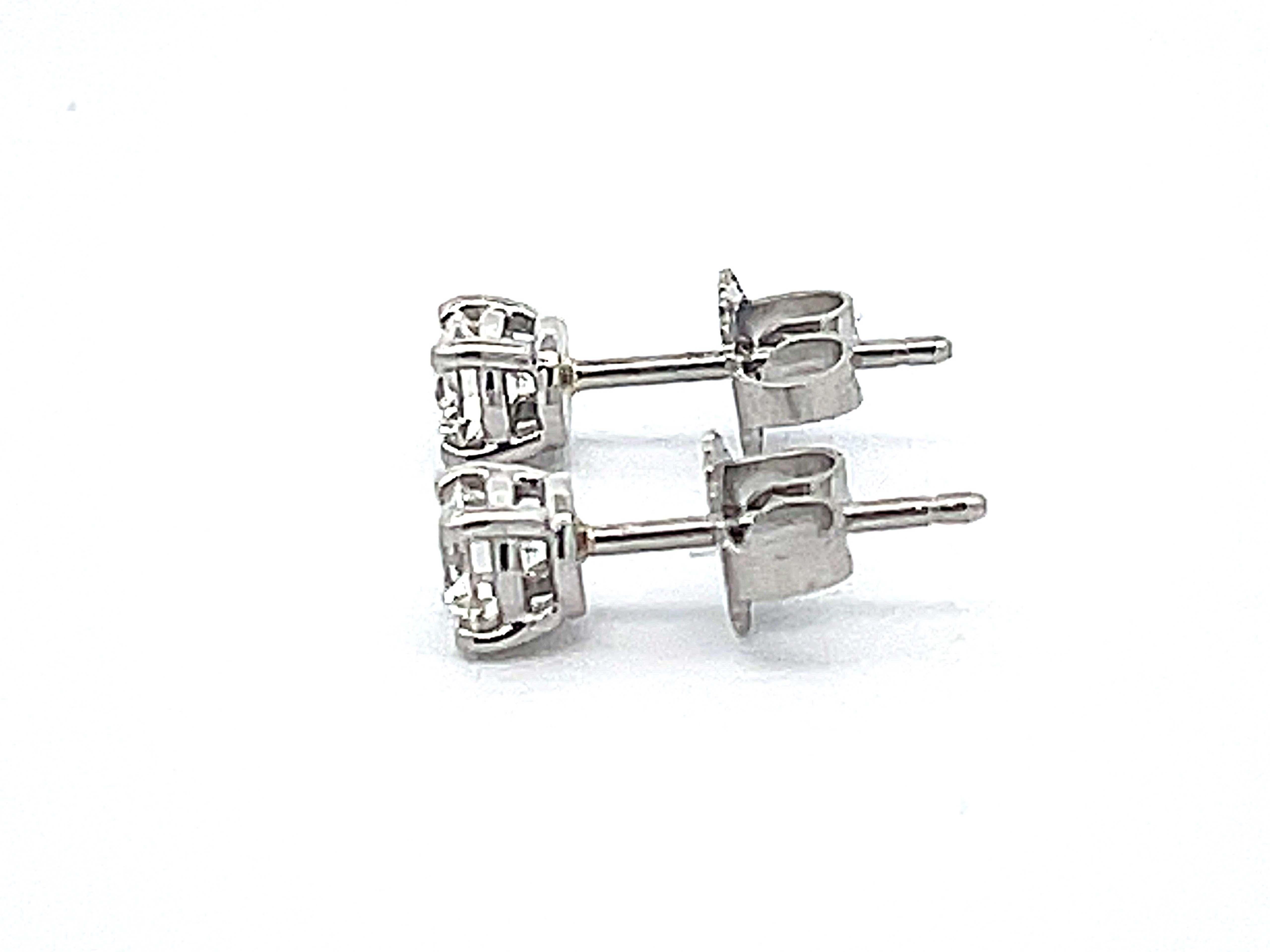 Tiffany Solitaire Diamond Stud Earrings in Platinum 0.58 ct 1