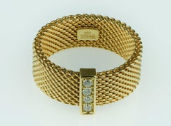 Tiffany & Co. Somerset 18k yellow gold & diamond mesh, weave, braided ring
