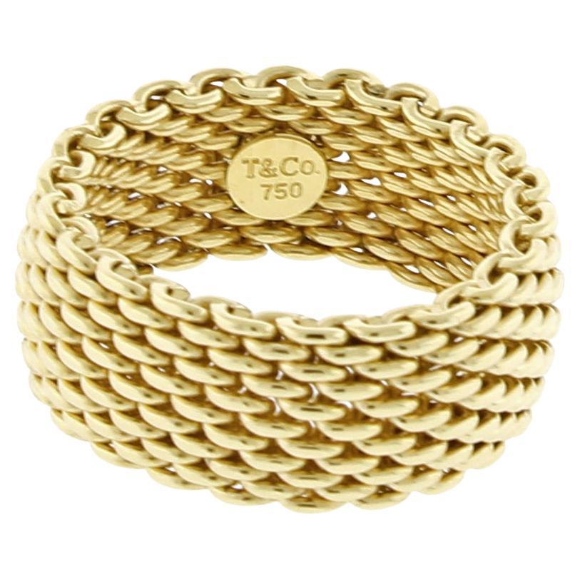 Tiffany & Co. Somerset Mesh Gold Band Ring
