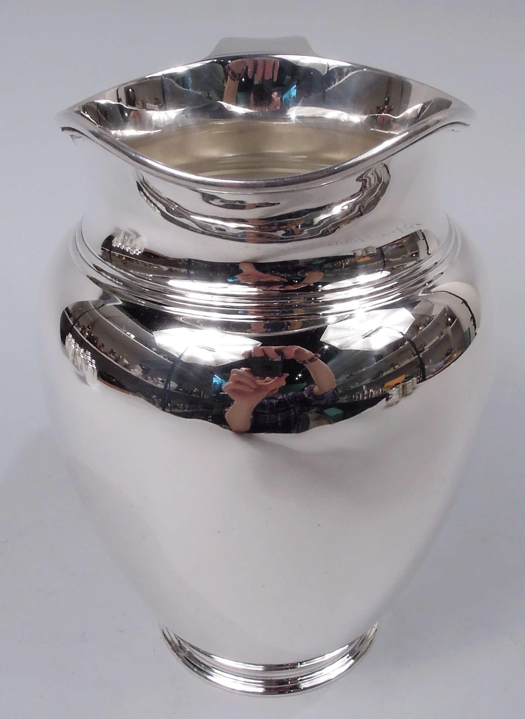 Tiffany Spare & Heavy Modern Sterling Silver Water Pitcher In Good Condition For Sale In New York, NY