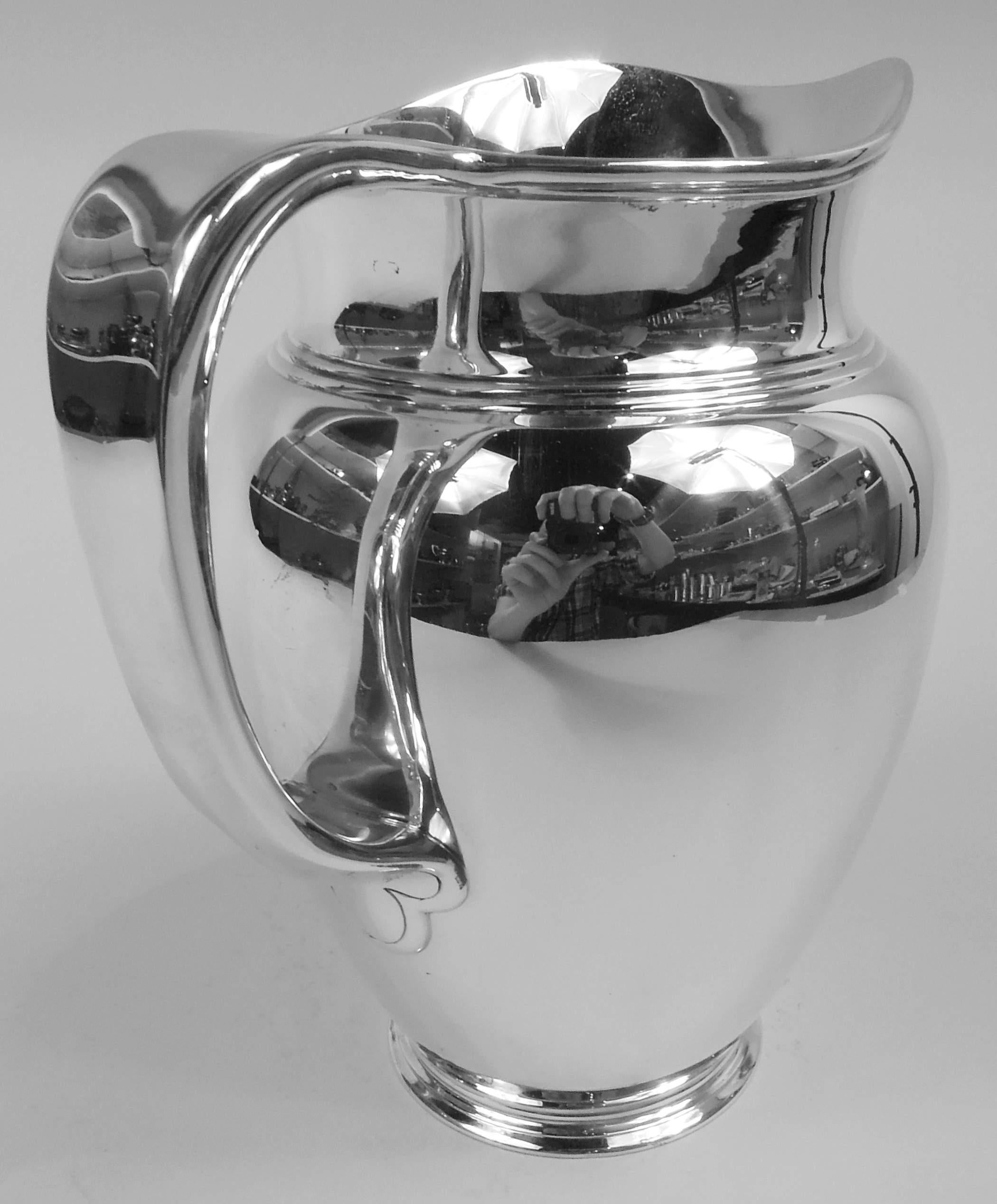 Tiffany Spare & Heavy Modern Sterling Silver Water Pitcher 1