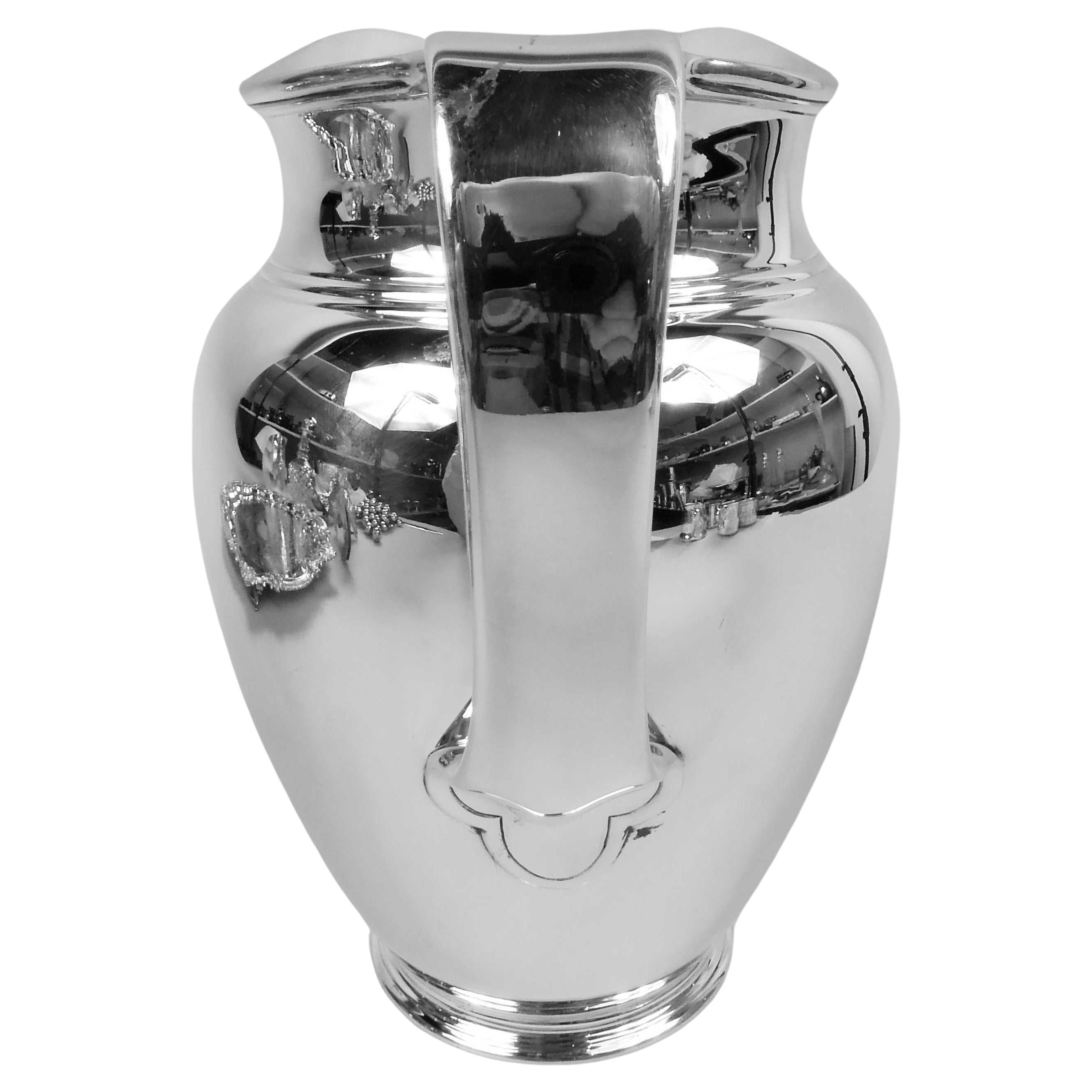 Tiffany Spare & Heavy Modern Sterling Silver Water Pitcher For Sale