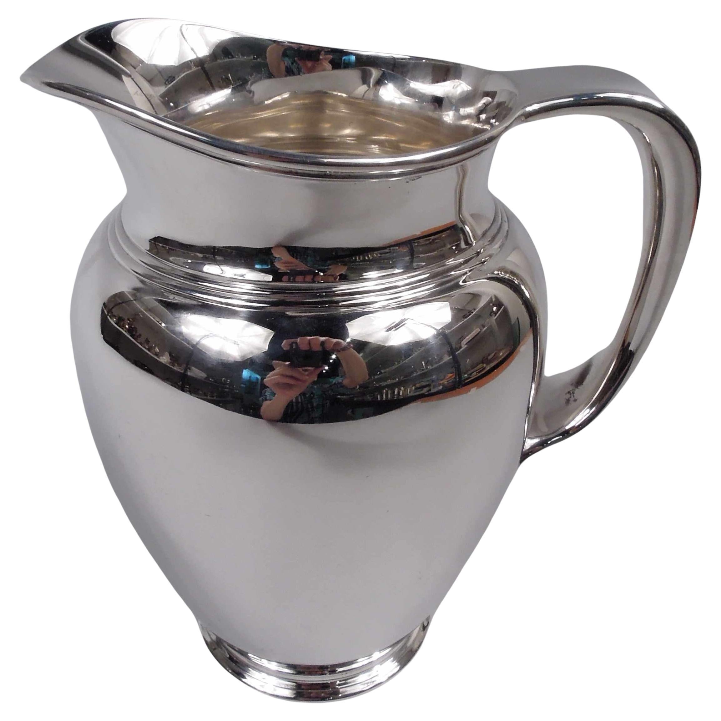 Tiffany Spare & Heavy Modern Sterling Silver Water Pitcher